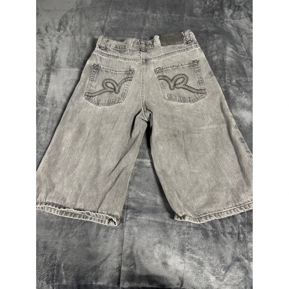 Rocawear Mens Baggy Denim Shorts Gray Faded Wide Leg‎ Y2K Streetwear Size 31